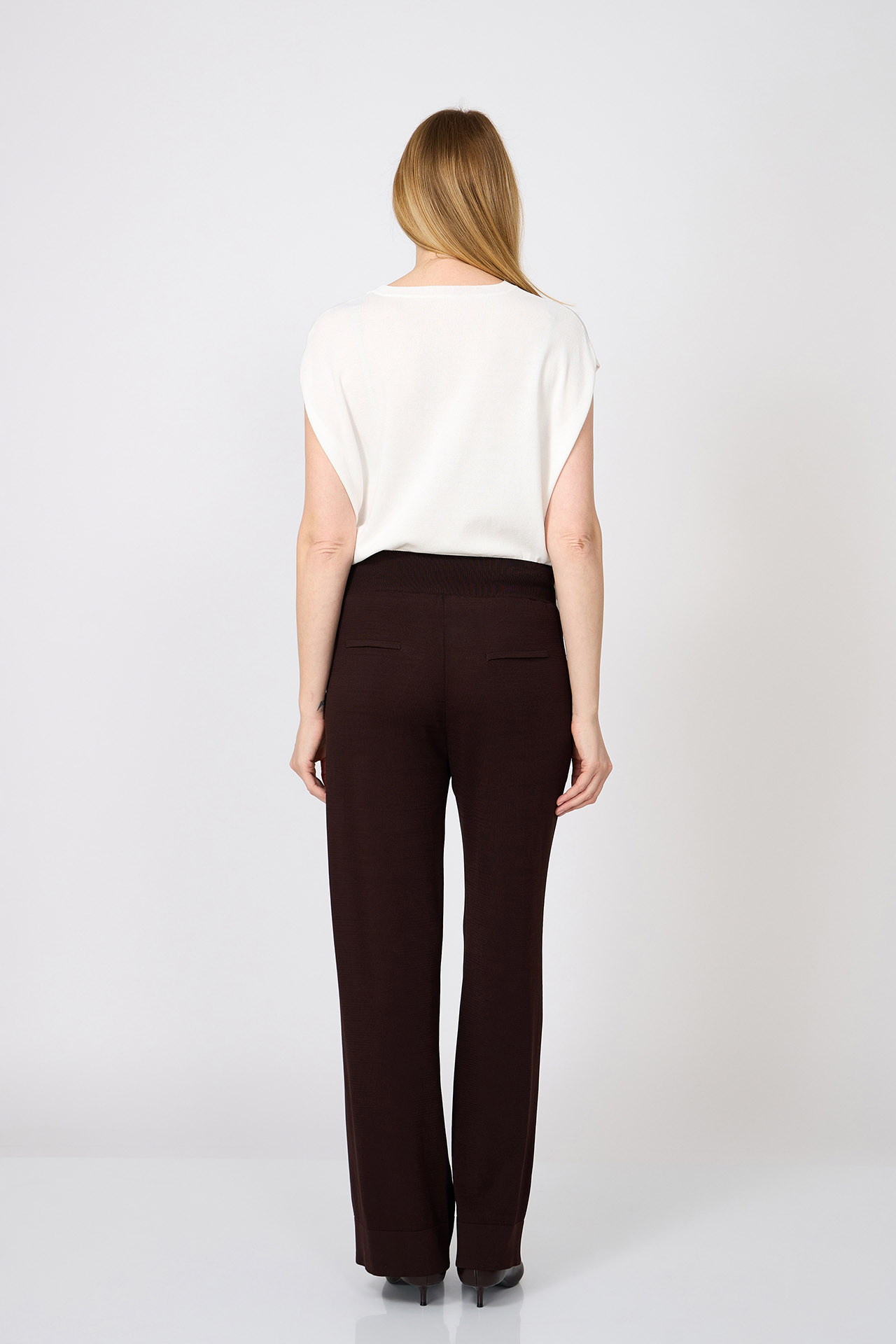 PANTALON DIN VISCOZĂ CU DETALIU MĂRGELE 3544VIH