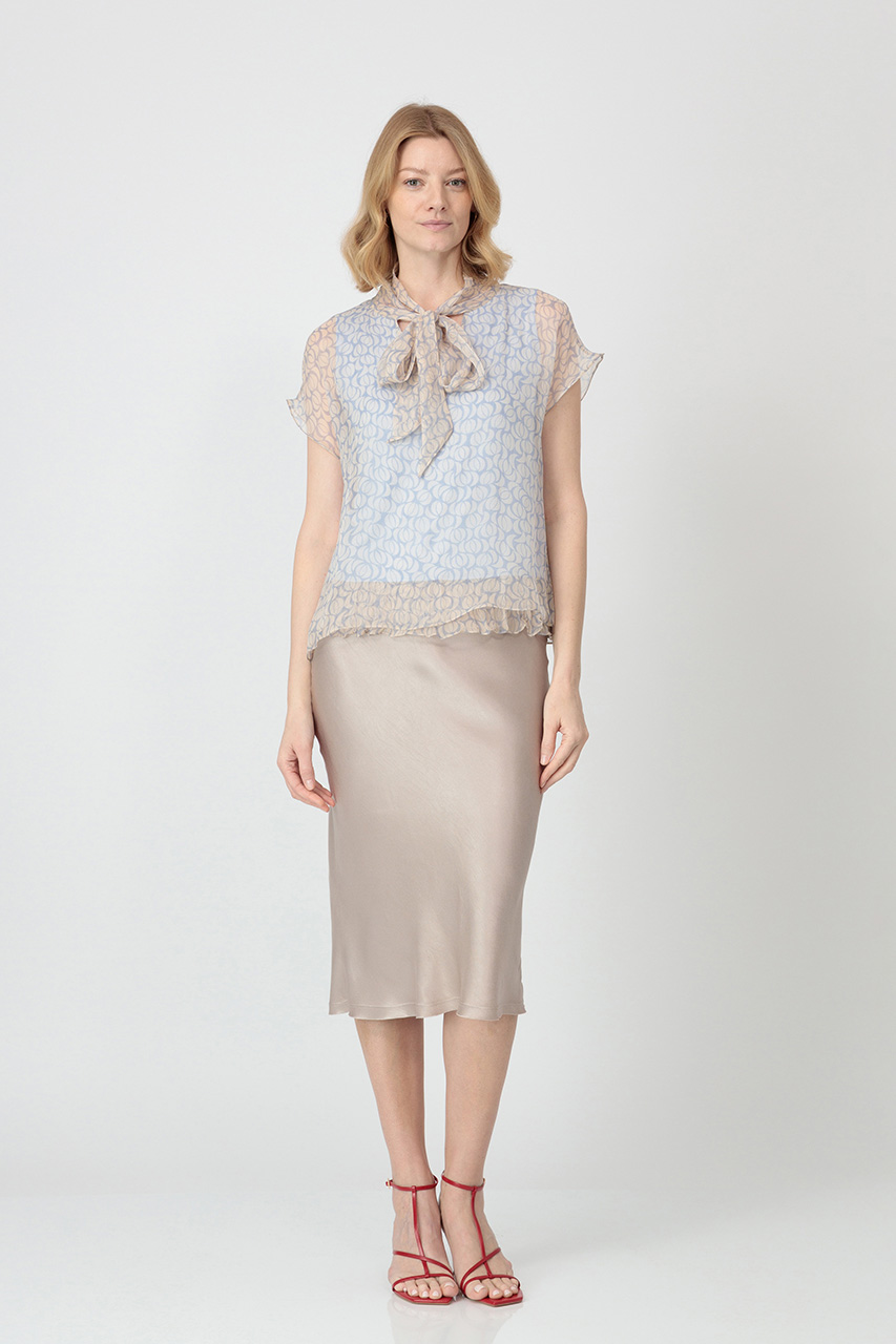 BLUZA DIN MATASE CU ESARFA 9599MP