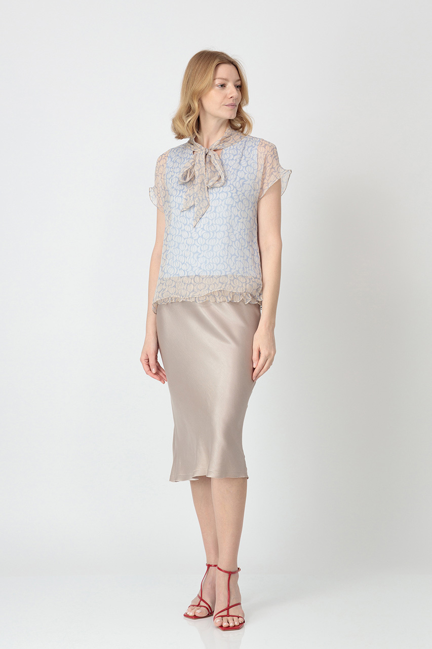BLUZA DIN MATASE CU ESARFA 9599MP